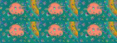 Tatil havası. Bahar mevsimi. Raster güzel bir çiçek deseni çizmiş. Nazik romantik baskı.