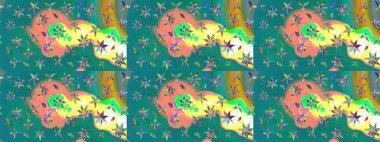 Suluboya tarzında mavi renkli çiçekler. Raster illüstrasyonunda çiçek deseni çizimi.