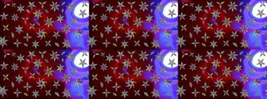 Renkli Bahar Teması eskiz kalıbı. Düz Çiçek Elementleri Tasarım Raster illüstrasyonu. Çiçek desenli eskiz. Kahverengi renkte çiçekler.