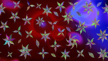 Renkli Yaz Temalı eskiz kalıbı. Raster Illustrasyon 'daki Çiçek Deseni' nin son moda çizimi. Düz Çiçek Elementleri Tasarımı. Güzel kumaş deseni.