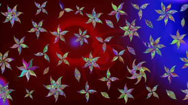 Kahverengi renkli çiçekler. Çiçekli karalama şeklinde Raster çiçek deseni. Nazik, sevimli çiçek arkaplanı..