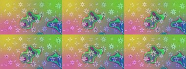 Yeşil renkli etnik çiçeklerle süslenmiş zarif bir eskiz şekli. Asya Tekstil 'inde Raster Çiçek İllüstrasyonu.