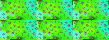 Eskiz stili yeşil renkler. Raster illüstrasyonu. Raster illüstrasyonu. El yapımı çiçek ve bitki koleksiyonu. Şirin karalamalı çiçek deseni çiz..