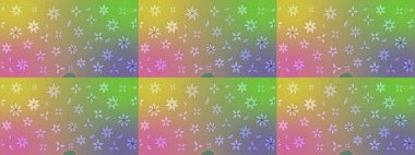 Raster Şirin kumaş deseni. Düz Çiçek Elementleri Tasarımı. Eskiz klasiği. Renkli Bahar Teması çizim şablonu.