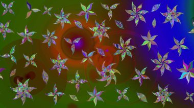 Yeşil renkli çiçekler. Nazikçe, güzel çiçek arkaplanı. Raster çiçek desenli ve çiçekli..