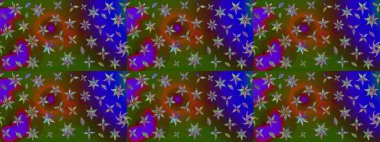 Eskiz arkaplan modeli. Raster - stok. Yapraklı çiçekler ve yeşil renkli papatya çiçekleri..