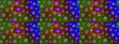 Nazik, sevimli çiçek arkaplanı. Çiçekli karalama şeklinde Raster çiçek deseni. Yeşil renkte çiçekler.