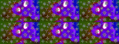 Mor renkli çiçekler. Asya tekstil tarzında. Raster illüstrasyonu. Raster illüstrasyonu. Çiçek desenini çiz.