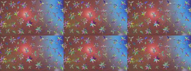 Karalama çiçeği. Renkli Bahar Teması eskiz kalıbı. Zentangle soyut çiçekleri. Raster illüstrasyonu. Düz Çiçek Elementleri Tasarımı. Şirin kumaş deseni.