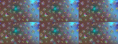 Raster suluboya çiçek deseni, narin çiçekler, kahverengi çiçekler, tebrik kartı şablonu. Güzel kumaş deseni.