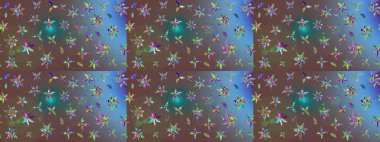 El çizimi. Çiçekli, yapraklı, çiçek desenli eskiz. Raster illüstrasyonu.