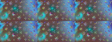 Mavi renkli çiçekler. Kumaş desenli papatya çiçekleri ayrıntıları.