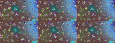 Kahverengi renklerde. Kahverengi renkte kahverengi papatya deseni. Raster illüstrasyonu.