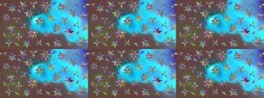 Çiçek kompozisyonu. - Mavi çiçekler. Küçük çiçekte güzel bir desen var. Raster deseni. Çiçek kolajı. Doğa. Çiçek arka planı.