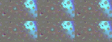 Renkli Bahar Teması eskiz kalıbı. Düz Çiçek Elementleri Tasarımı. Chichi 'nin kumaş kalıbını çiz. Çiçek deseni. Raster illüstrasyonu.