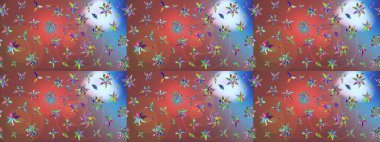 Kahverengi renkli çiçekler. Raster düz çiçek çizim deseni. Tasarım hediye paketi, tebrik kartları, posterler ve afiş tasarımı.