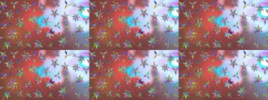 Çiçekleri, deniz kabukları, mandalaları ve suluboya efektleriyle donanma geçmişi. Yatak çarşafları, ceket, paket tasarımı, kumaş ve moda kavramları için tekstil baskısı. Çizim kalıbı etnik tasarım.