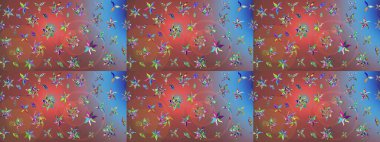 Soyut çiçek çizim kalıbı arka planı. Raster deseni. Raster illüstrasyonu. Küçük çiçekteki sevimli çiçek deseni. Kahverengi renklerde.