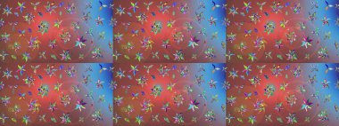 Soyut çiçek çizim kalıbı arka planı. Raster deseni. Raster illüstrasyonu. Küçük çiçekteki sevimli çiçek deseni. Kahverengi renklerde.