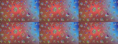 Kahverengi renkli etnik çiçeklerin olduğu zarif bir eskiz modeli. Asya Tekstil 'inde Raster Çiçek İllüstrasyonu.