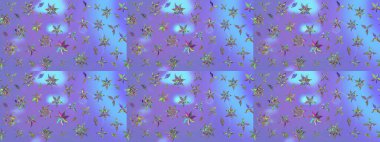 Mor renkli çiçekler. Raster illüstrasyonu. Küçük çiçekte sevimli çiçek deseni var..