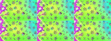 Çiçekli karalama şeklinde Raster çiçek deseni. Yeşil renkli çiçekler. Nazik, narin çiçek arkaplanı.