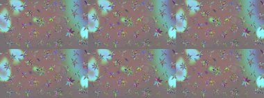 Raster illüstrasyonundaki çiçek desenli çizim. Gri renkli çiçekler.