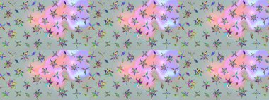 Gri renkli çiçekler. Raster düz çiçek çizim deseni. Tasarım hediye paketi, tebrik kartları, posterler ve afiş tasarımı.