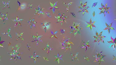 Gri renkli etnik çiçekli zarif eskiz deseni. Raster Çiçek İllüstrasyon Şirin Tekstil.