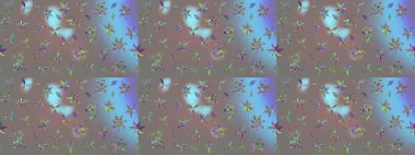 Çiçekli çiçek deseni, suluboya. Süslü kumaş deseni. Raster deseni.