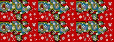 Küçük çiçekteki sevimli çiçek deseni. Raster illüstrasyonu. Çizim.