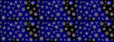 Soyut çiçek çizim kalıbı arka planı. Raster illüstrasyonu. Mavi renklerde. Raster deseni. Küçük çiçekte sevimli çiçek deseni var..