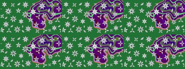 Parlak renkli çiçekli ve yeşil yapraklı harika bir çiçek deseni. Moda baskıları için zarif bir şablon. Modern çiçek arkaplanı. Halk stili.