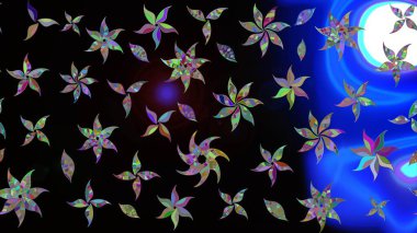 Küçük çiçekteki sevimli çiçek deseni. Raster illüstrasyonu. Güzel kumaş deseni. Güzel karalamalı çiçek deseni çiz..