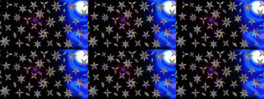 Modern gelişim, siyah raster arka plan duvar kâğıdı illüstrasyonu, klasik çizgi çizgisi, desenli desenli çiçekler, çiçekli süsler. Çiçekli el çizimi çizimi deseni.