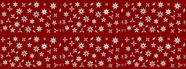 Çiçek desenli çizim. Raster illüstrasyonu. Asya tekstil tarzında. Kırmızı renkte çiçekler. Renkli Bahar Teması eskiz kalıbı. Düz Çiçek Elementleri Tasarımı.