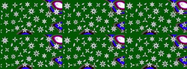 Yeşil renkte güzel çiçekler, suluboya desenli, duvar kağıdı, kart ya da kumaş için fayanslı eskizler. Raster..