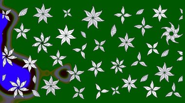 Renkli Bahar Teması eskiz kalıbı. Çiçeksel fantezi tasarımı ve parlak bir arka plan çizimi. Düz Çiçek Elementleri Tasarımı.