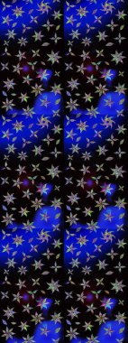 Renkli Bahar Teması eskiz kalıbı. Sevimli çiçek raster deseni. Düz Çiçek Elementleri Tasarımı. Siyah renkte çiçekler.