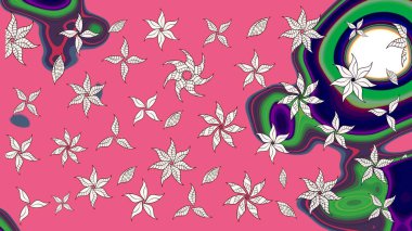 Çiçek pembesi çizim deseni. Raster Yumuşak kumaş deseni. Klasik taslak çizimi. Raster çiçek izi..