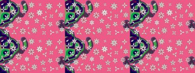 Sketch Floral Pattern in Raster illustration. Fancy fabric pattern. Colour Spring Theme sketch pattern Background. Flat Flower Elements Design.