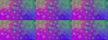 Şirin çiçekler. Çizgi çizimi kalıbı. Raster Moda kumaş deseni.