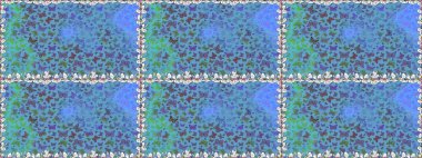 Mavi ve mor arka planda renkli bir kelebek. Kelebeklerle dolu renklendirilmiş, pürüzsüz bir desen. Davetiye, kart, yazdırma için basit şirin desen.