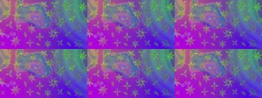 Klasik çiçek tasarımı elementleri. Mor kıvırcık çiçekler mor renkte şekillenir. Raster illüstrasyonu.