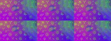 Raster illüstrasyonu. Mor renkli çiçekler. Tropikal çizim çiçek deseni.