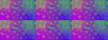 Raster çiçek desenli çiçek deseni, yapraklar, dekoratif elementler, sıçrama, lekeler, el çizimi kontur çizgileri ve Doodle çizim stili, grafik raster çizim çizimi.