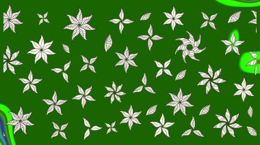 Moda baskıları için zarif bir şablon. Halk tarzı. Parlak renkli çiçekli ve yeşil yapraklı harika bir çiçek deseni. Modern çiçek arkaplanı.