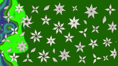 Güzel kumaş deseni. Raster suluboya deseni, narin çiçekler, yeşil çiçekler, tebrik kartı şablonu..