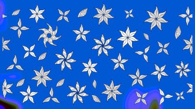 Raster suluboya çiçek deseni, narin çiçekler, mavi çiçekler, tebrik kartı şablonu. Raster Güzel kumaş deseni.