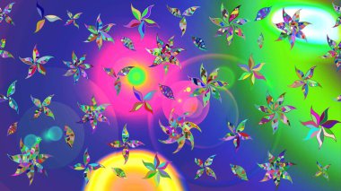 Çiçekler suluboya eskiz deseni. Raster Stili kumaş deseni.